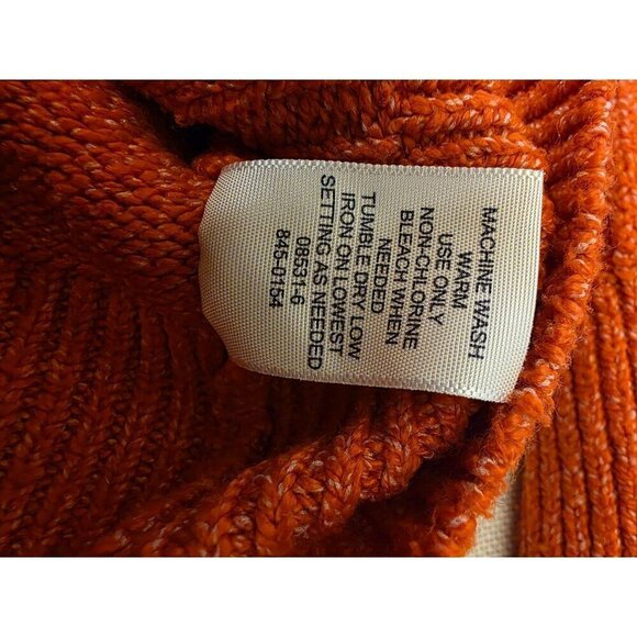St. Johns Bay Orange Cable Knit Half-Zip Sweater XL Polyester/Spandex - Picture 4 of 11